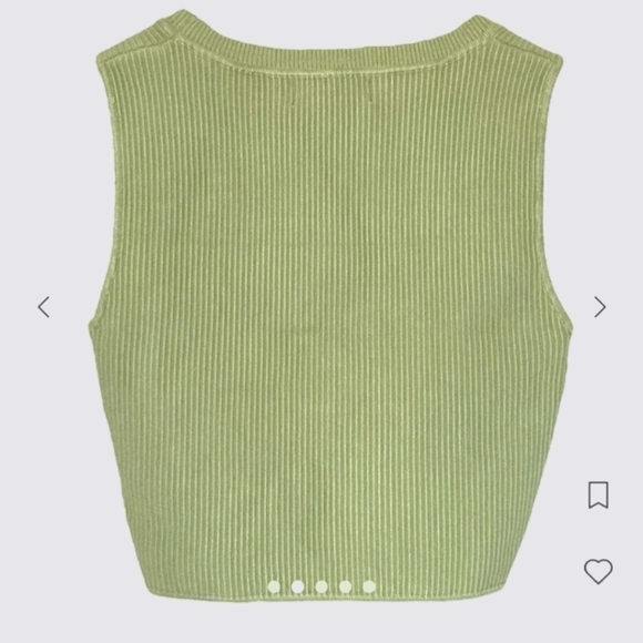 House of Harlow 1960 Crewneck Ribbed Knit Crop Top, XS - Picture 2 of 4